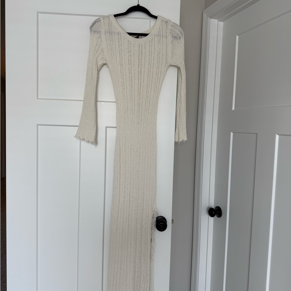 Elegant Cream Knit Dress